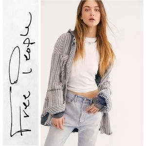 Free People Calico Basin Blue Stripe Sz XS